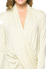 Long Sleeve Criss Cross Drape Front Top - BodiLove | 30% Off First Order - 33 | Ivory
