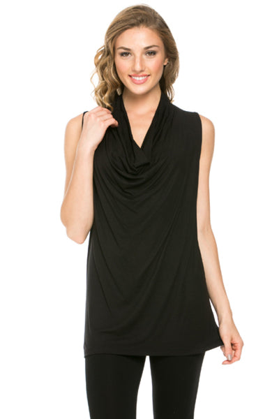Sleeveless Cowl Neck Tunic Top - BodiLove | 30% Off First Order
 - 1