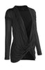 Long Sleeve Criss Cross Drape Front Top - BodiLove | 30% Off First Order
 - 4