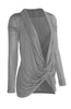 Long Sleeve Criss Cross Drape Front Top - BodiLove | 30% Off First Order
 - 6