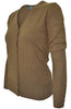 Long Sleeve V-Neck Button Up Cardigan - BodiLove | 30% Off First Order - 77 | Dark Khaki