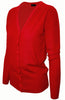 Long Sleeve V-Neck Button Up Cardigan - BodiLove | 30% Off First Order - 69 | Red