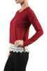 Long Sleeve Sweater With Sheer Lace Trim - BodiLove | 30% Off First Order - 6