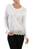 Long Sleeve Sweater With Sheer Lace Trim - BodiLove | 30% Off First Order - 10 | Ivory1