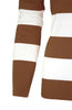Long Sleeve V-Neck Pullover Cardigan - BodiLove | 30% Off First Order - 24 | Brown & White