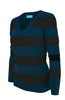 Long Sleeve V-Neck Pullover Cardigan - BodiLove | 30% Off First Order - 40 | Black & Teal