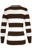 Long Sleeve V-Neck Pullover Cardigan - BodiLove | 30% Off First Order - 43 | Dark Brown & White