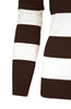 Long Sleeve V-Neck Pullover Cardigan - BodiLove | 30% Off First Order - 44 | Dark Brown & White