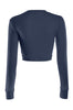 Cropped Long Sleeve Crew Neck Sweatshirt | 30% Off First Order | Navy