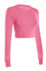 Cropped Long Sleeve Crew Neck Sweatshirt | 30% Off First Order | Coral