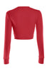 Cropped Long Sleeve Crew Neck Sweatshirt | 30% Off First Order | Red